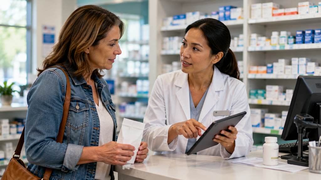 American woman reviewing health insurance coverage for GLP-1 prescription medication in 2026.
