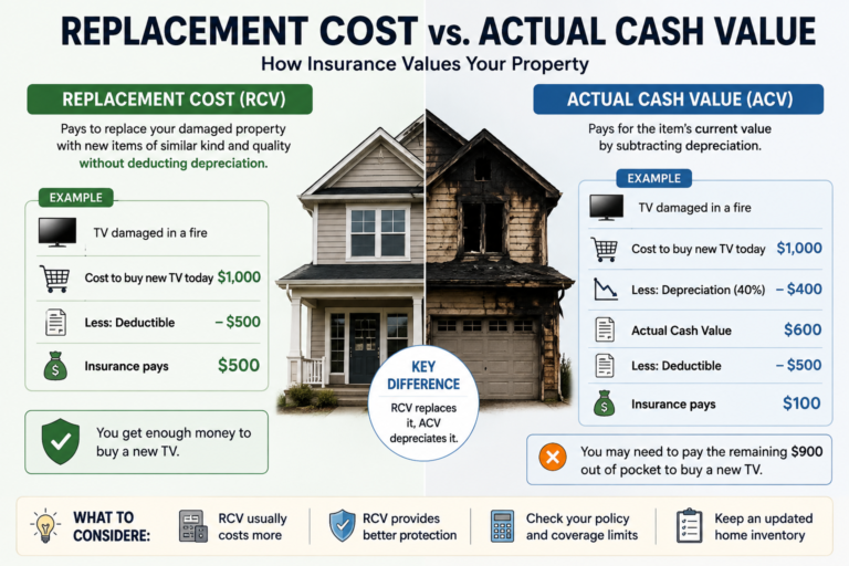Replacement Cost vs. Actual Cash Value: Understanding How Insurance Values Your Property